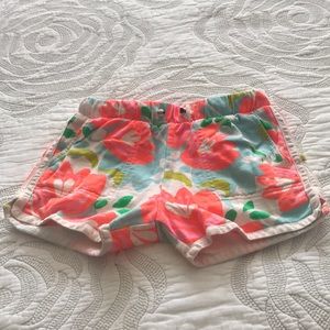 Crewcuts girls floral print cotton shorts.